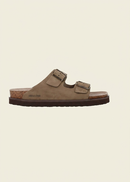 Sandales en cuir suède certifié | kaki "hawaii nubuck kaki"