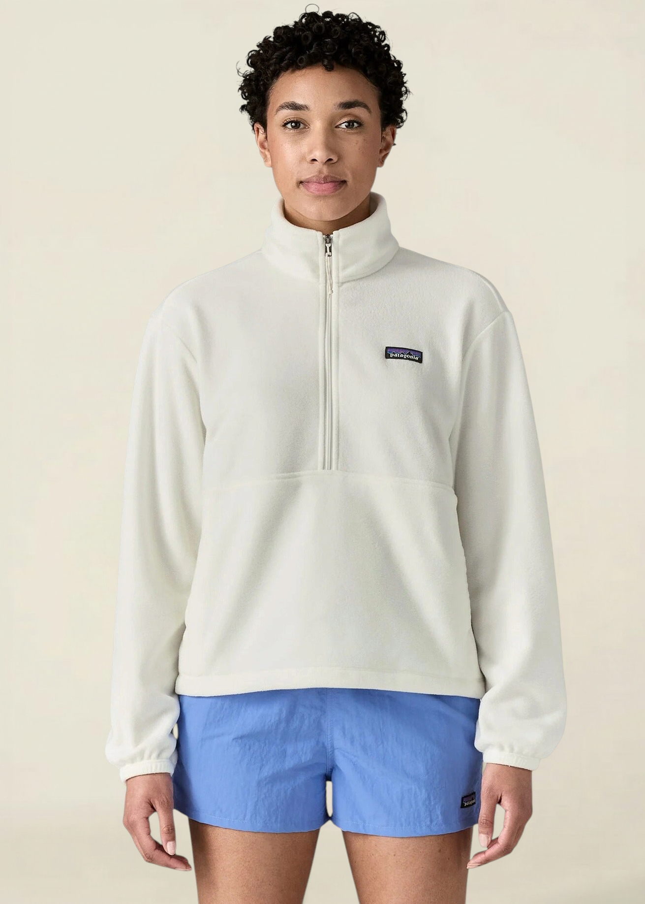 Polaire fine en matières recyclées | blanc "w's micro d 1/2 zip fleece p/o - birch white, Patagonia, photo 1
