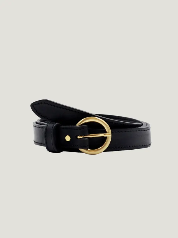 Ceinture en cuir certifié à tannage végétal | noir "boucle d'or", Jules & Jenn
