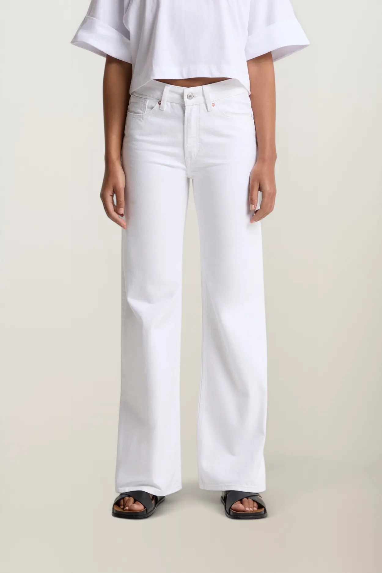 Jean flare en coton bio l blanc "Jane - diop optical white", Kings of Indigo, photo 1