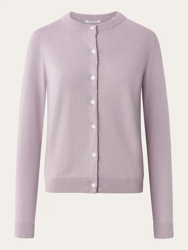 Cardigan en coton bio et chanvre | violet "cotton hemp mix knit cardigan", Knowledge Cotton Apparel