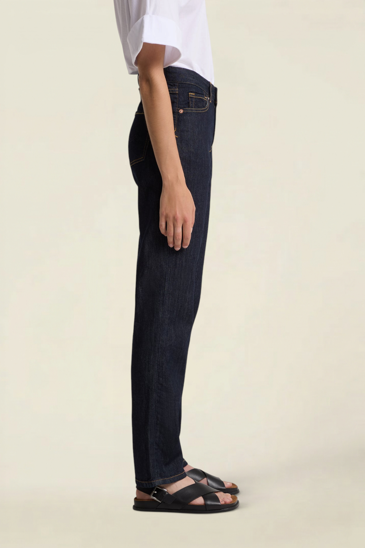 Jean droit léger en coton bio | brut "Inoe - cotton flex 9.5oz rinse", Kings of Indigo, photo 4