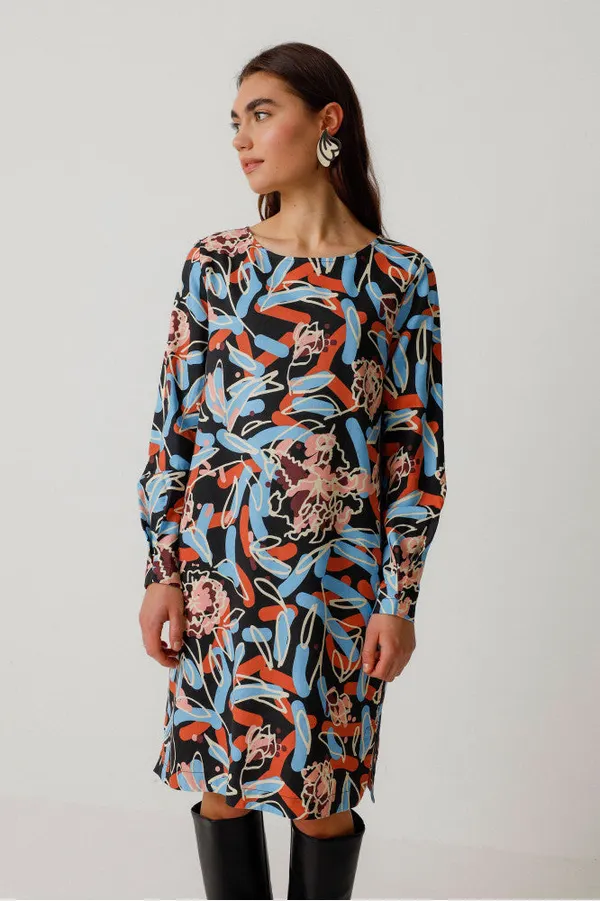 Robe en coton et lenzing | multicolore "vestido edurtzeta lorea", SKFK