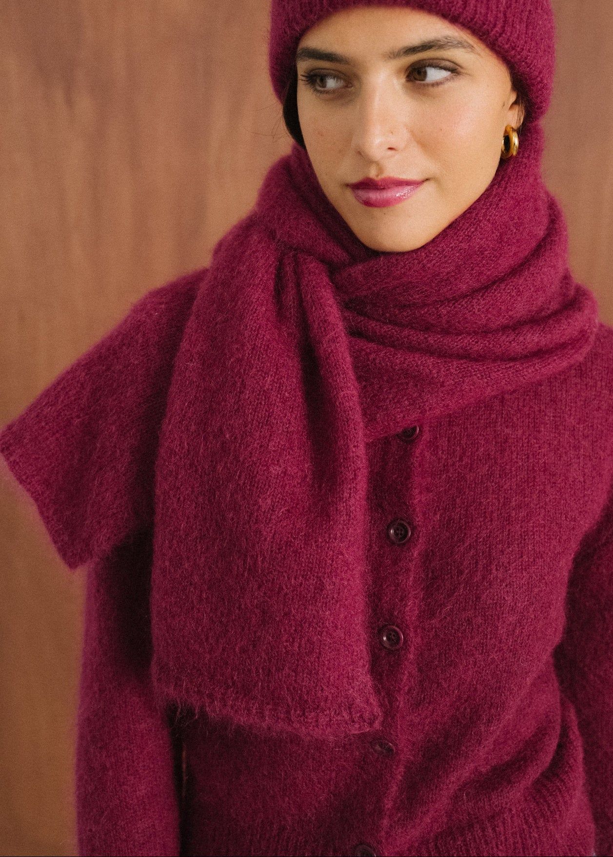 Echarpe en mohair certifié | framboise "éléanore", Bonjour Demain, photo 3