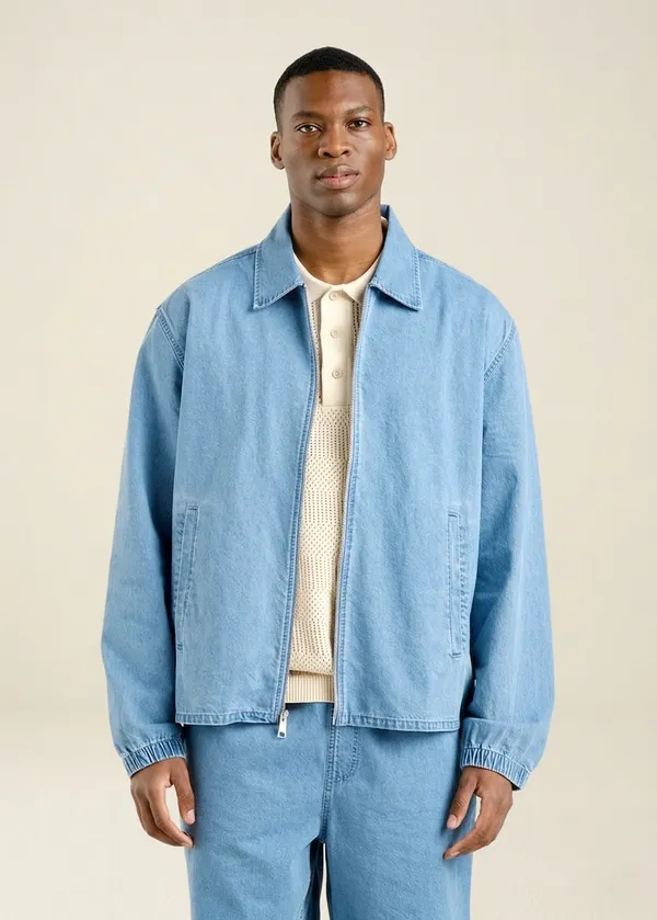 Veste denim léger en coton bio | bleu clair "jacket torhamn denim light blue", Dedicated