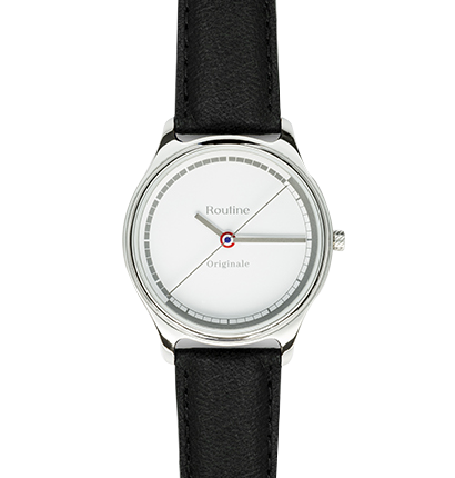 Montre originale cadran blanc bracelet noir