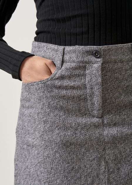 Jupe tweed en coton bio | gris chiné - Armedangels