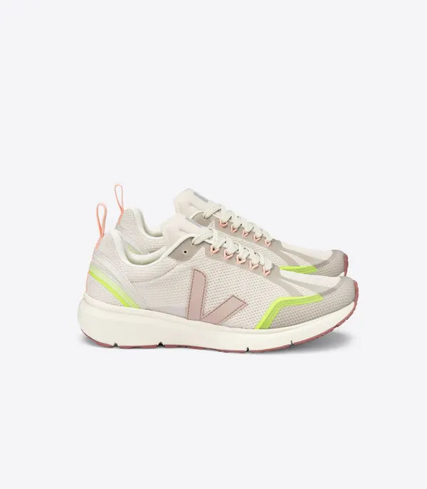 Baskets de sport en recyclé | beige et jaune "condor 2 alveomesh natural babe jaune fluo", Veja