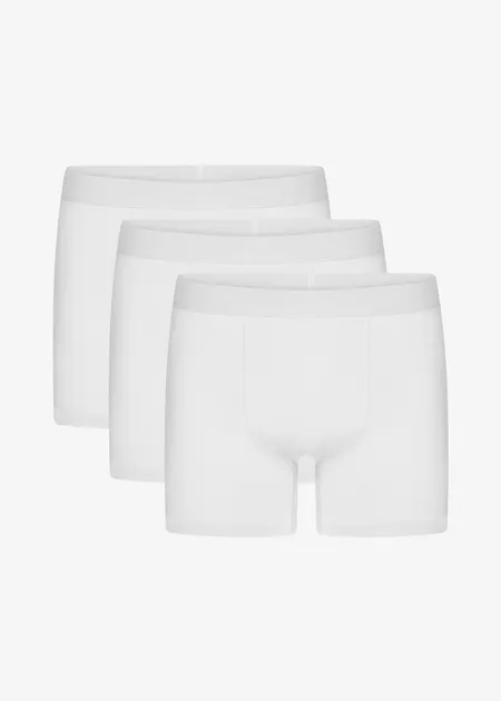 Lot 3 boxer uni en coton bio | blanc "optical white"