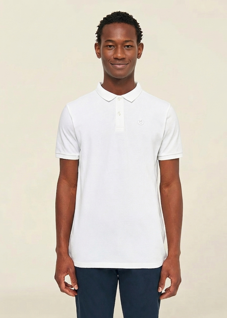 Polo pique blanc en coton bio - rowan