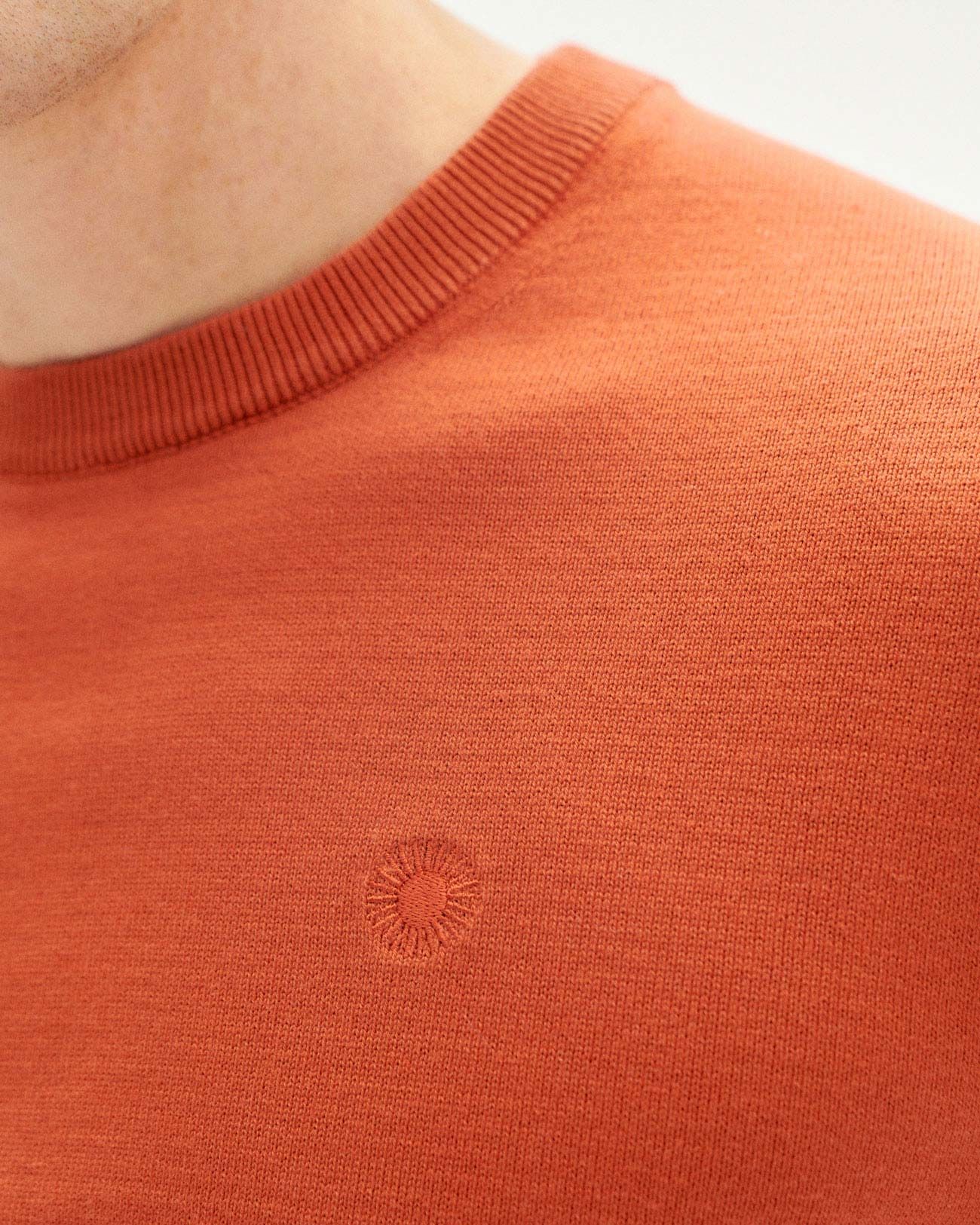 Pull orange en coton bio - burn orlando knit sweater, Thinking Mu, photo 2