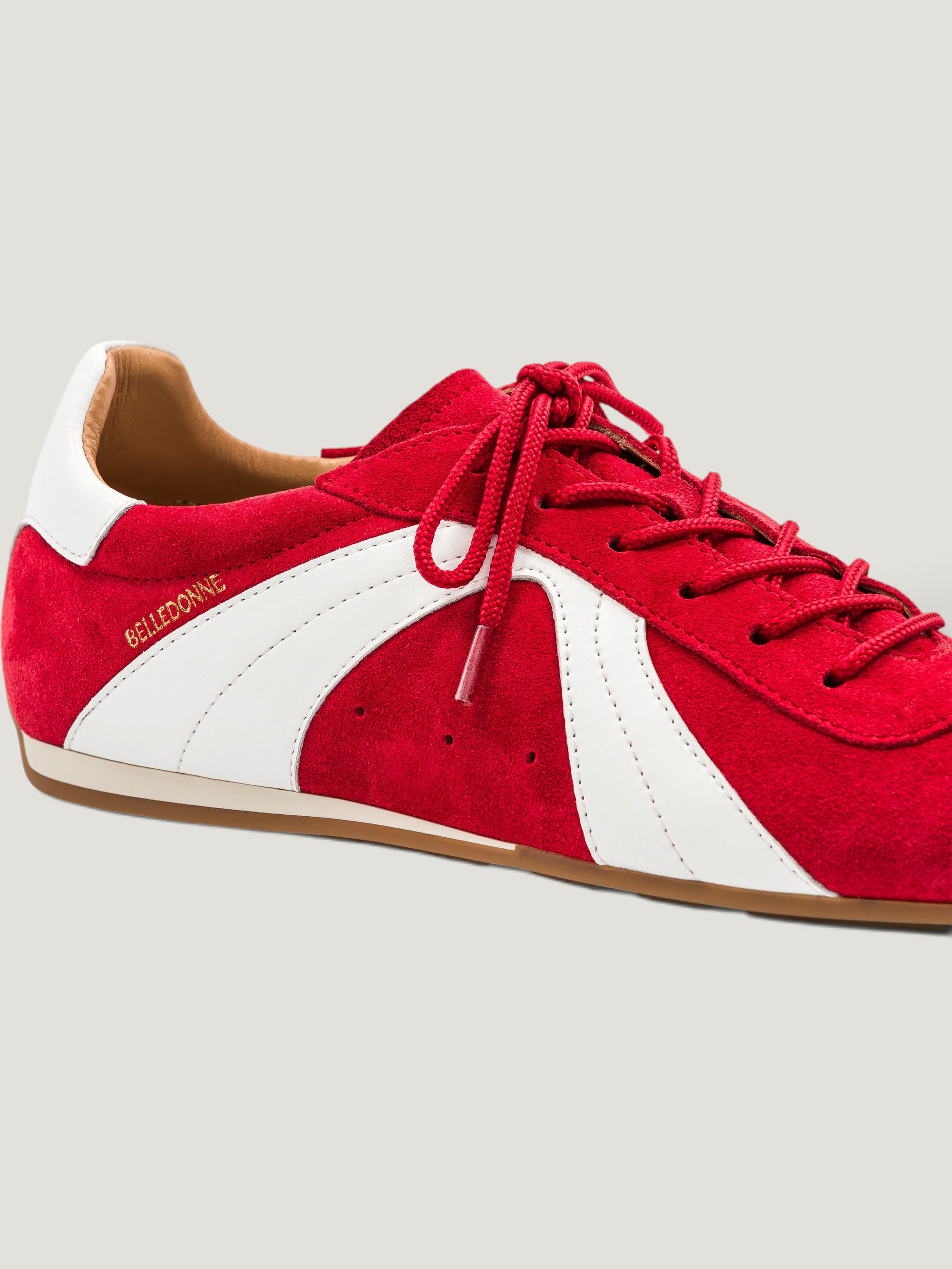 Baskets en cuir certifié | rouge "B4", Belledonne Paris, photo 4
