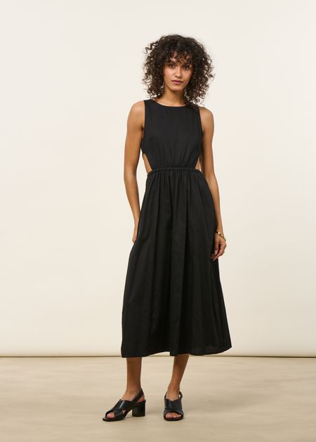 Robe en coton bio | noir "black kin dress", Thinking Mu, photo 4