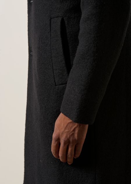 Langer Mantel aus Bio-Wolle | Schwarz "Formal coat - true black", Rotholz, Foto 6