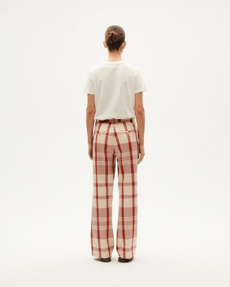 Karierte Hose mit lockerem Schnitt aus Bio-Baumwolle | Rot "picnic checks hermione pants multicolor", Thinking Mu, Foto 5