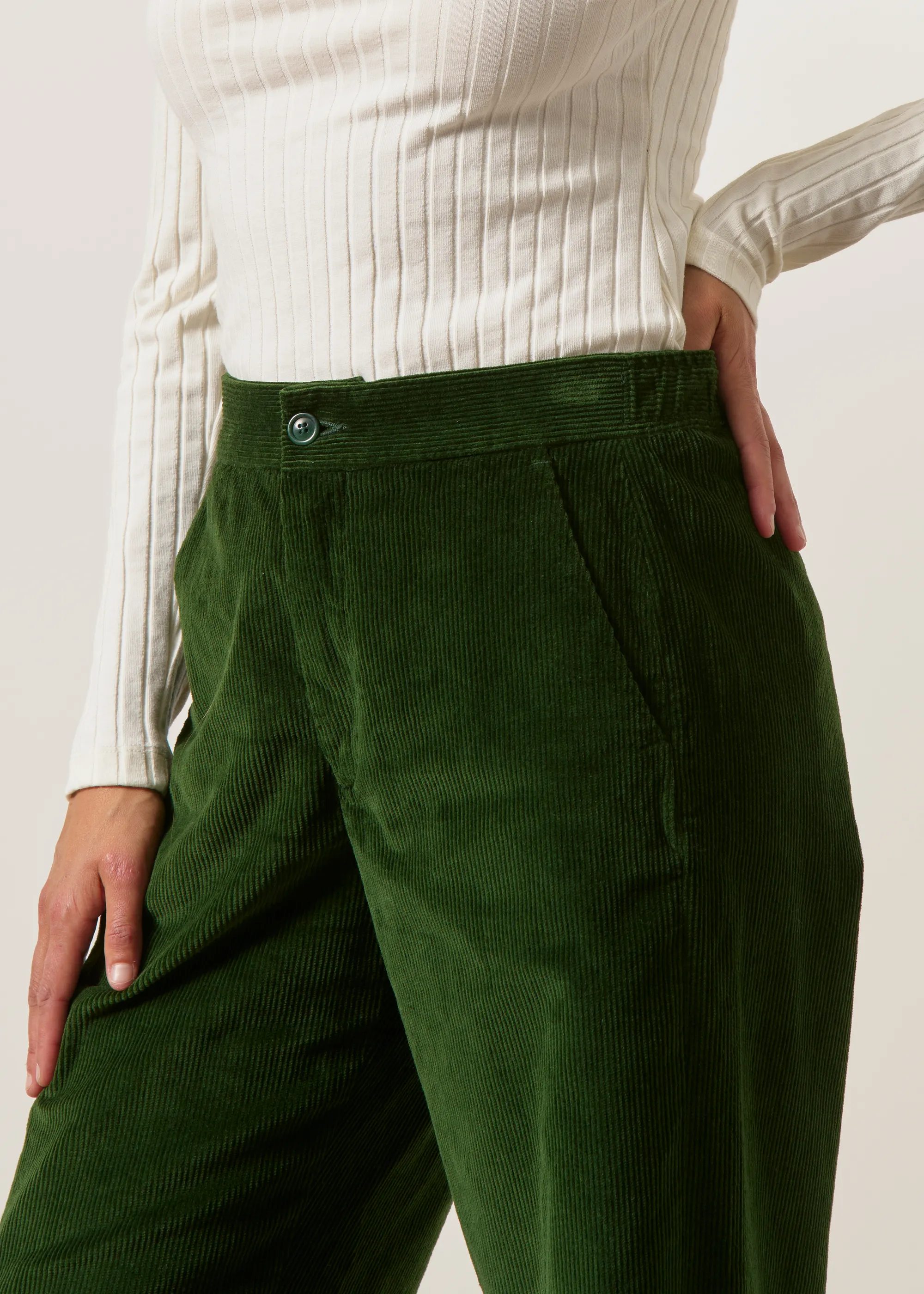 Pantalon velours taille élastiquée vert "billie" - vert, WeDressFair, photo 7
