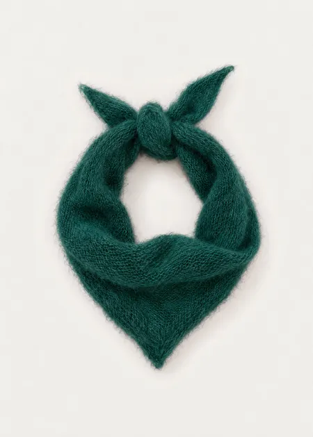 Écharpe triangle en mohair certfiée | vert émeraude "lula", WeDressFair