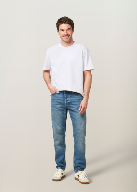 Jean fuselé en coton bio | bleu délavé "steady eddie ii blue haze", Nudie Jeans, photo 4