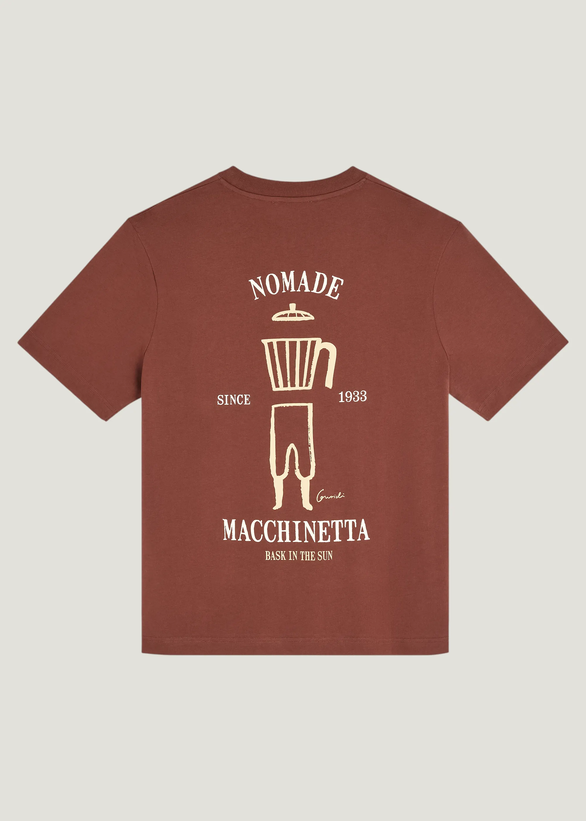 T-shirt imprimé en coton bio | marron "Macchinetta - brownie", Bask in the Sun, photo 1