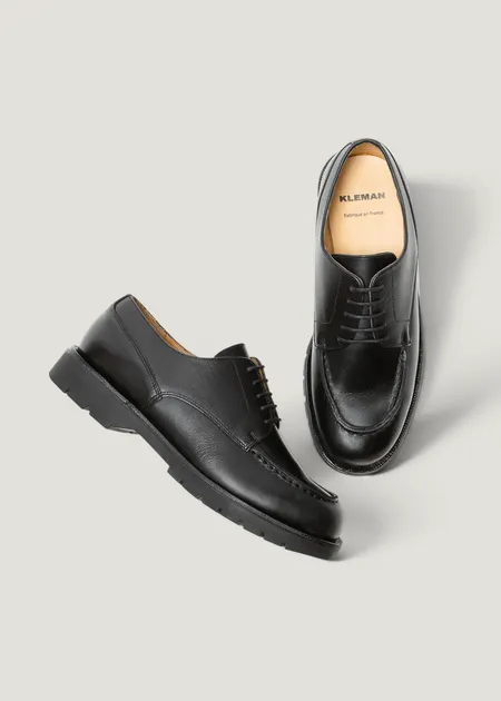 Derbies made in france en cuir certifié | noir "frodan noir", Kleman, photo 4