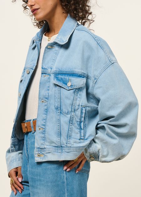 Veste denim en coton bio | bleu "paasithe denim jacket - barrea" - Armedangels