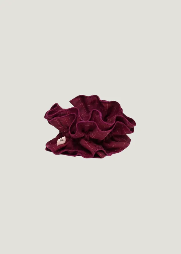 Maxi chouchou en matière upcyclée | prune "maxi chouchou en toile prune à carreaux - maxi", Chou²