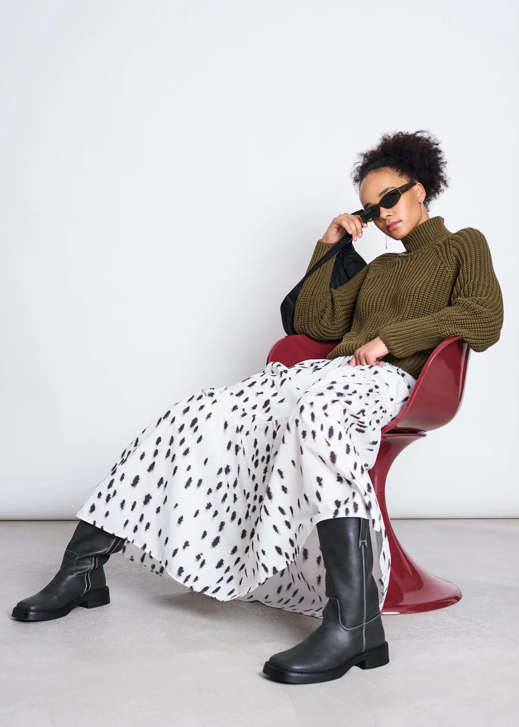Pull maille en coton bio | vert "Ola - woody-olive", Jan'n June, photo 4
