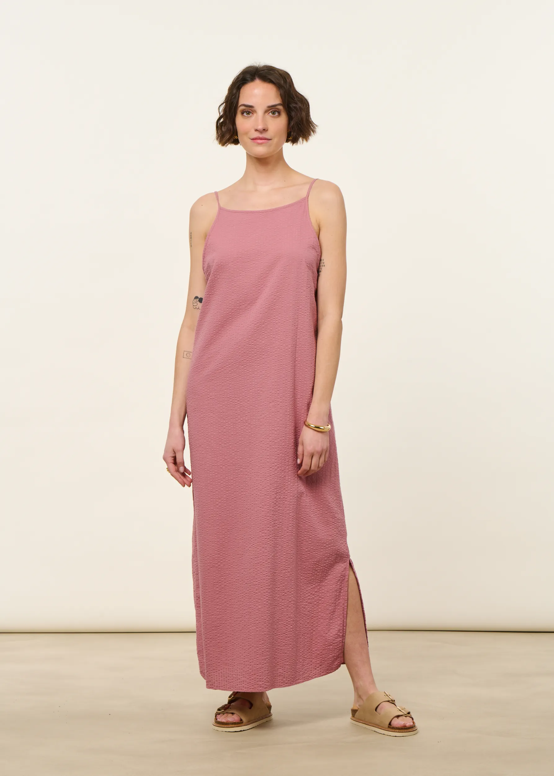 Robe longue en coton bio | rose "Easy dress organic cotton - pink stone", Rotholz, photo 3