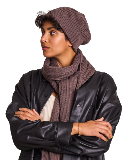 Echarpe taupe en coton bio - midtown greige