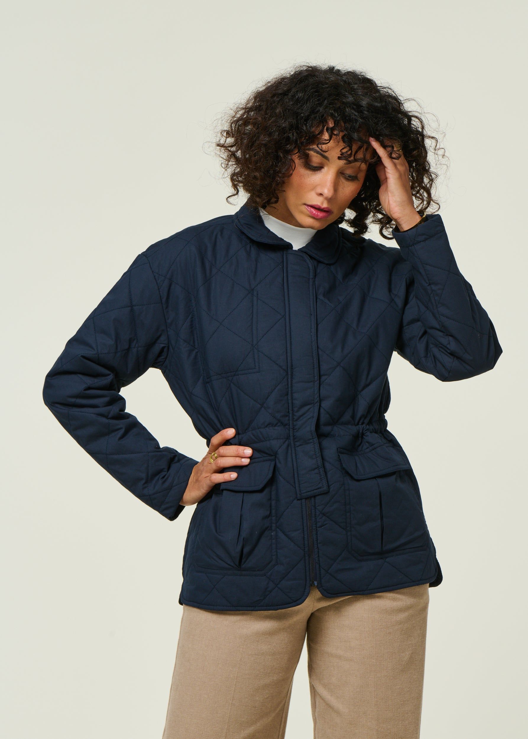Wattierte Jacke aus Bio-Baumwolle und recyceltem Material | Marineblau "padded overshirt - night sky', Knowledge Cotton Apparel, Foto 1