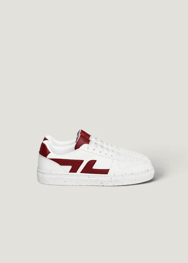 Baskets vegan blanches et bordeaux | "alpha millesime", Zèta Shoes