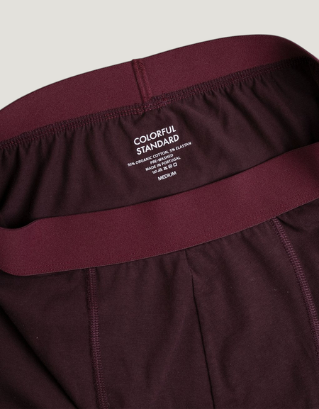 Boxer uni en coton bio | bordeaux "oxblood red", Colorful Standard, photo 2