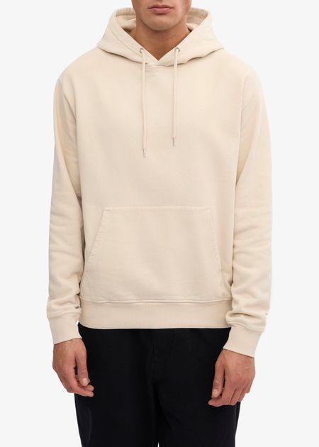 Sweat à capuche en coton bio | écru "ivory white"
