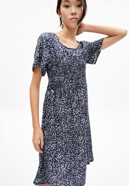 Robe bleue à motifs en tencel - heraa sketch of water dots night sky