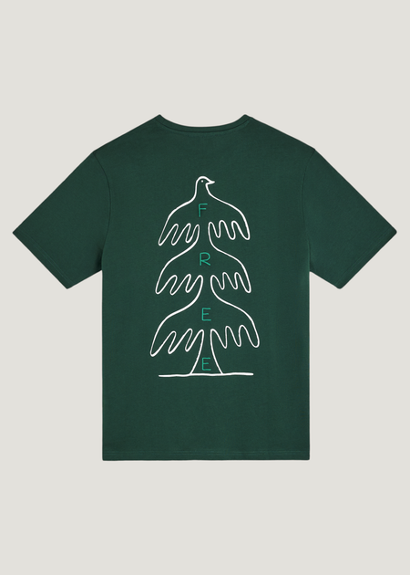 Bedrucktes T-Shirt aus Bio-Baumwolle | Grün "Free - forest", Bask in the Sun, Foto 2