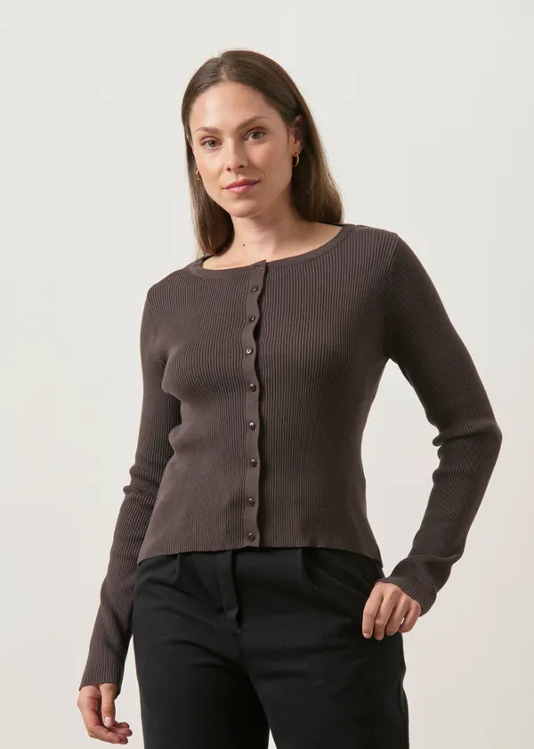 Gilet en coton bio | marron "Glimt - zartbitter", Jan'n June