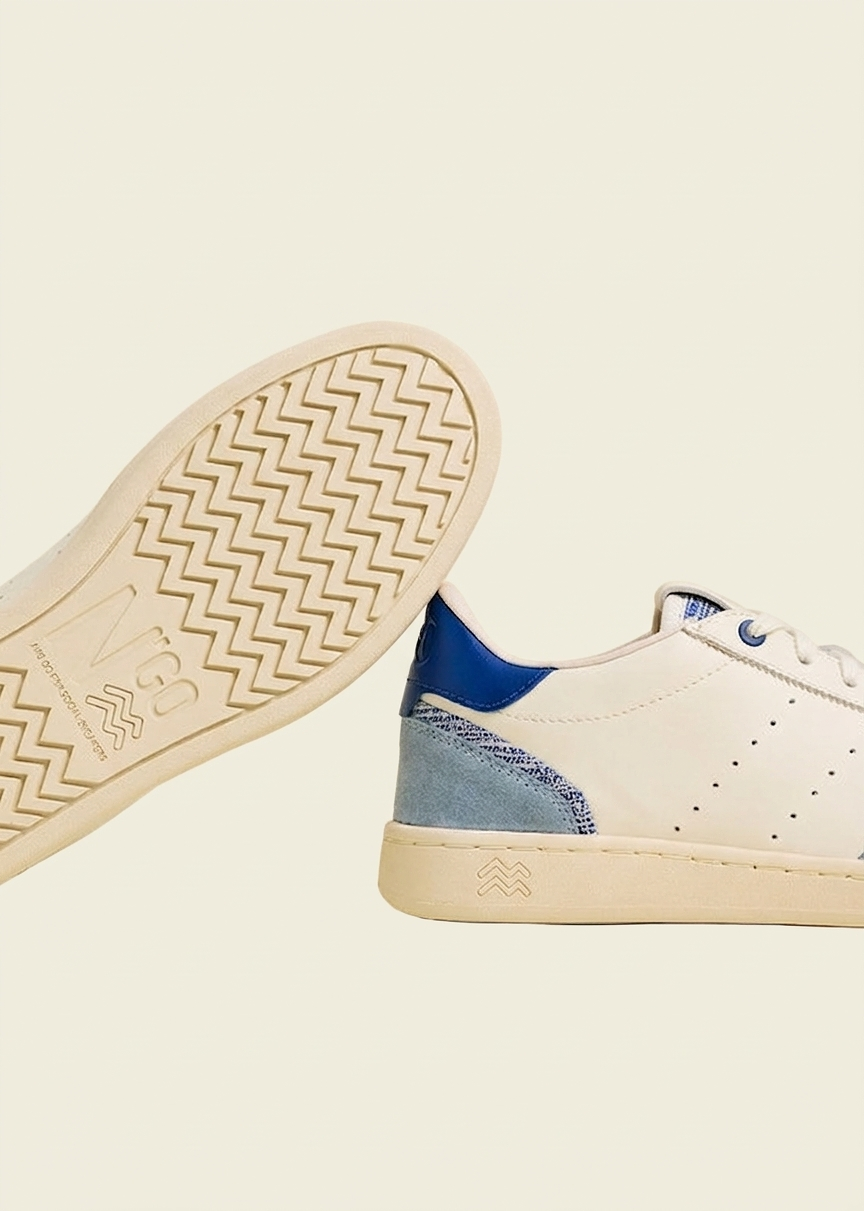 Sneaker aus zertifiziertem Leder | Weiß-Blau "Ha long daybreak blue", N'go shoes, Foto 3