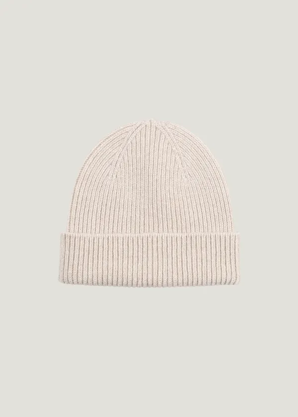 Bonnet en laine mérinos recyclée | beige "merino wool beanie - ivory white", Colorful Standard