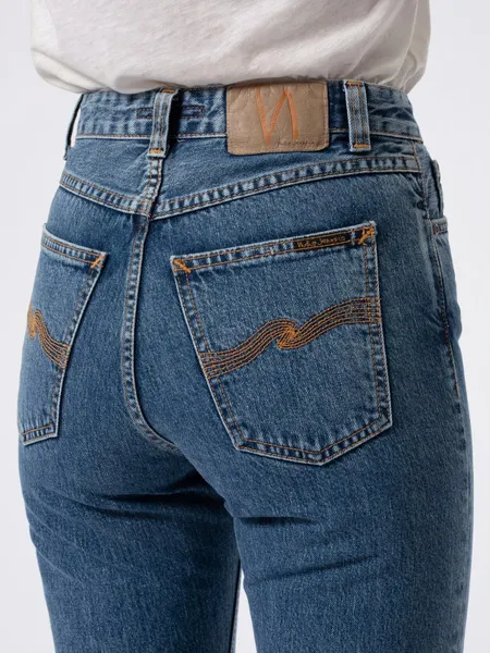 Jean mom bleu clair en coton bio - breezy britt friendly blue, Nudie Jeans, photo 2