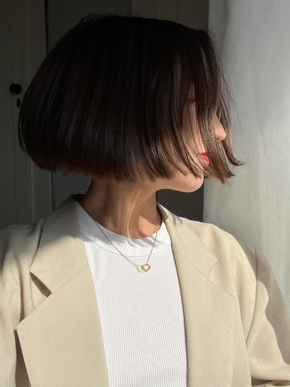 Collier en plaqué or certifié | doré "double-ring necklace - gold", Dear Darling Berlin, photo 2