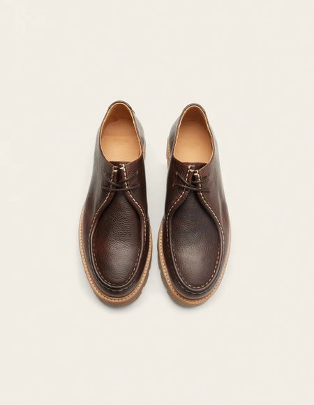 Derbys aus zertifiziertem Leder | Braun "gontran - pull-up grainé marron", Odaje ex M.Moustache, Foto 2