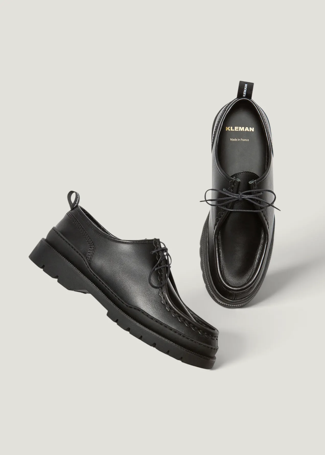 Derbies made in france en cuir certifié | noir "major noir", Kleman, photo 4