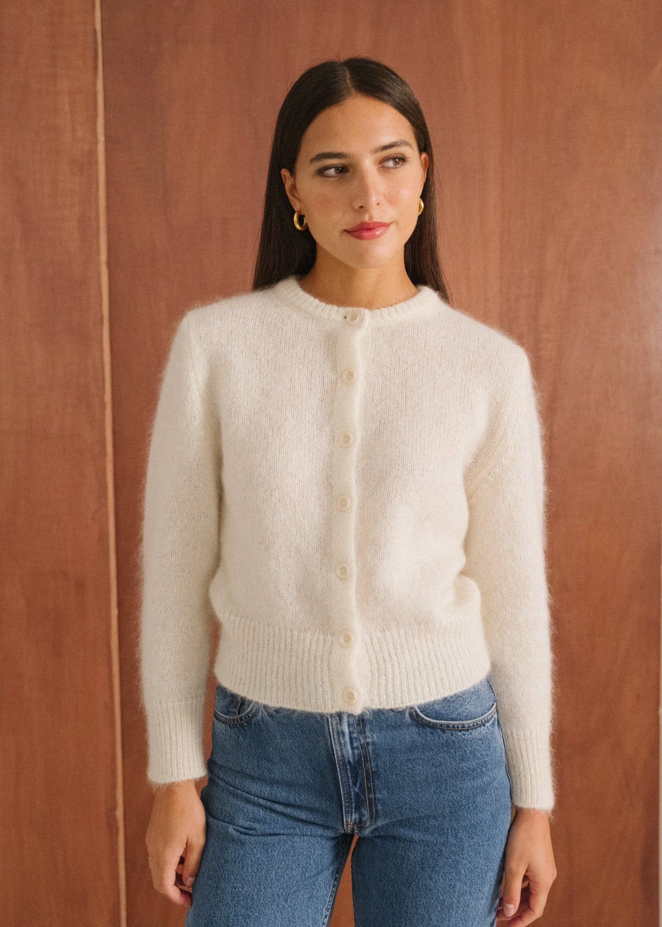 Gilet en mohair certifié | écru "grace", Bonjour Demain, photo 1