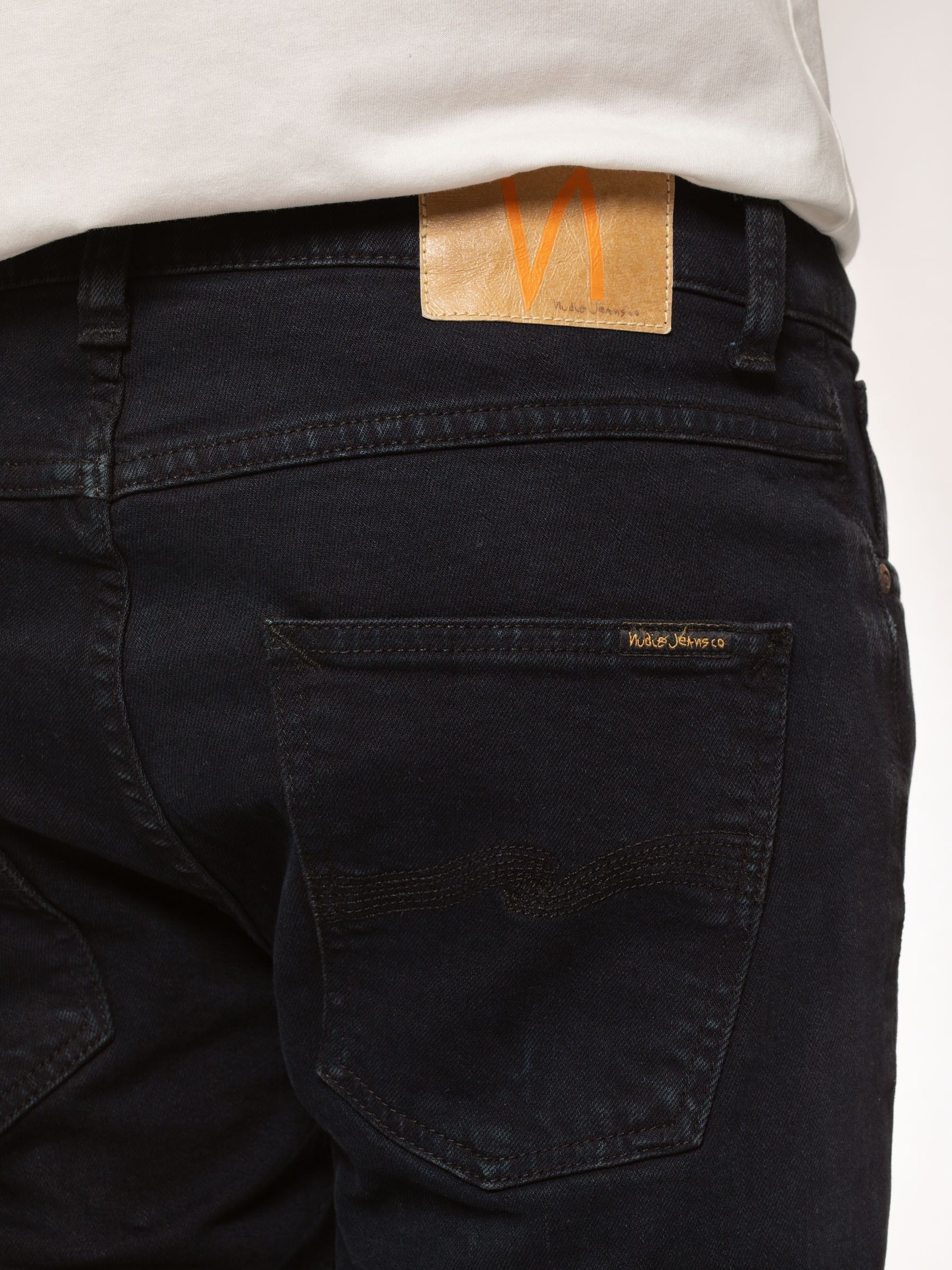 Jean slim noir en coton bio - grim tim black skies, Nudie Jeans, photo 2