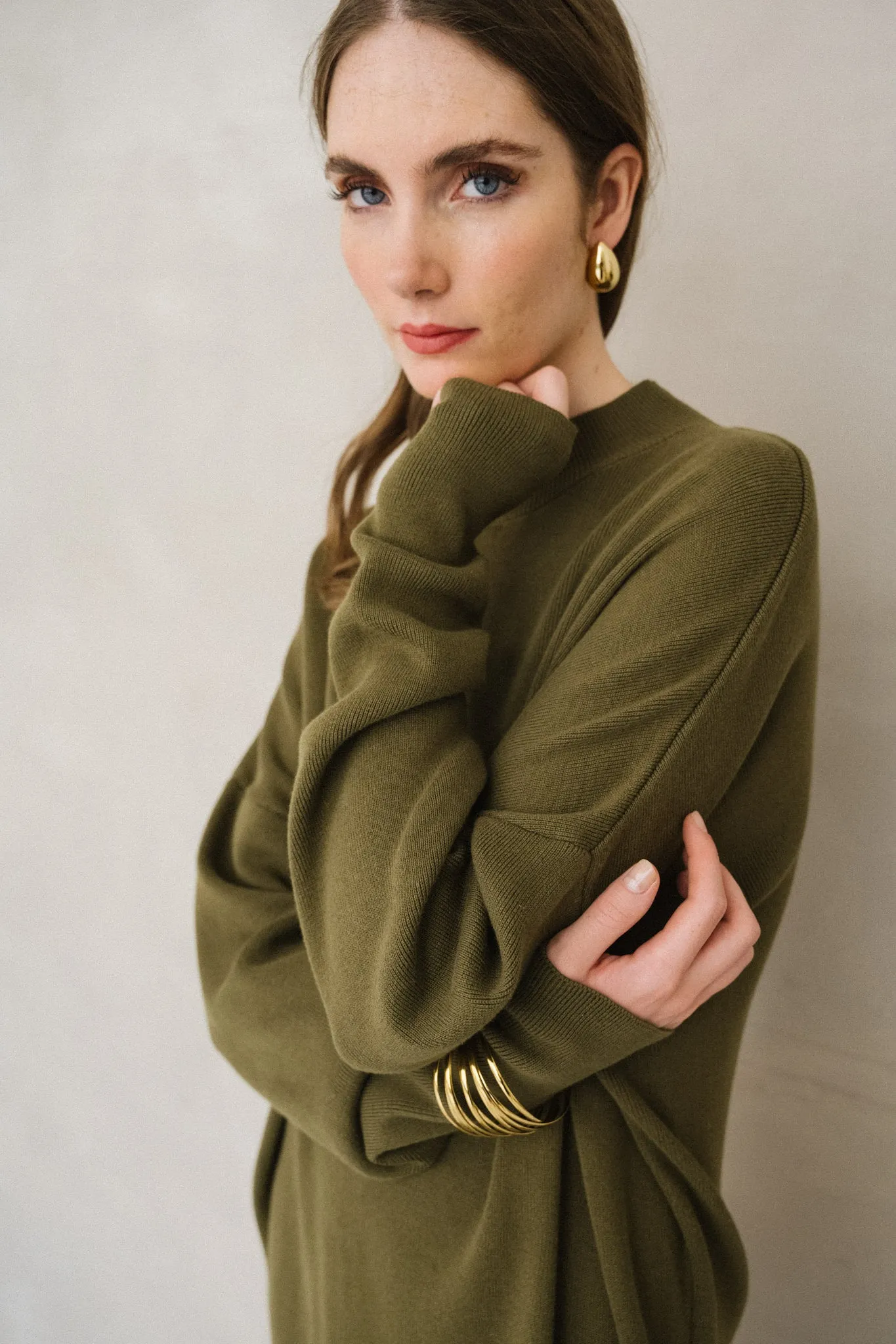 Robe pull en coton bio | olive "nuna - woody olive", Jan'n June, photo 2
