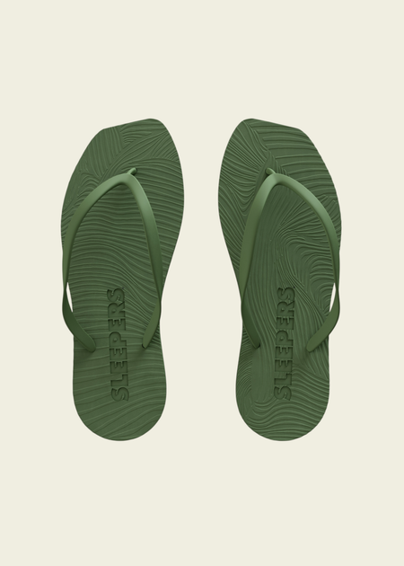 Tongs en caoutchouc naturel | vert "Tapered green"