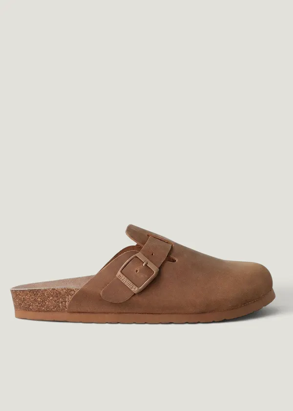 Sabots en cuir certifié | marron "riva apure clay", Genuins