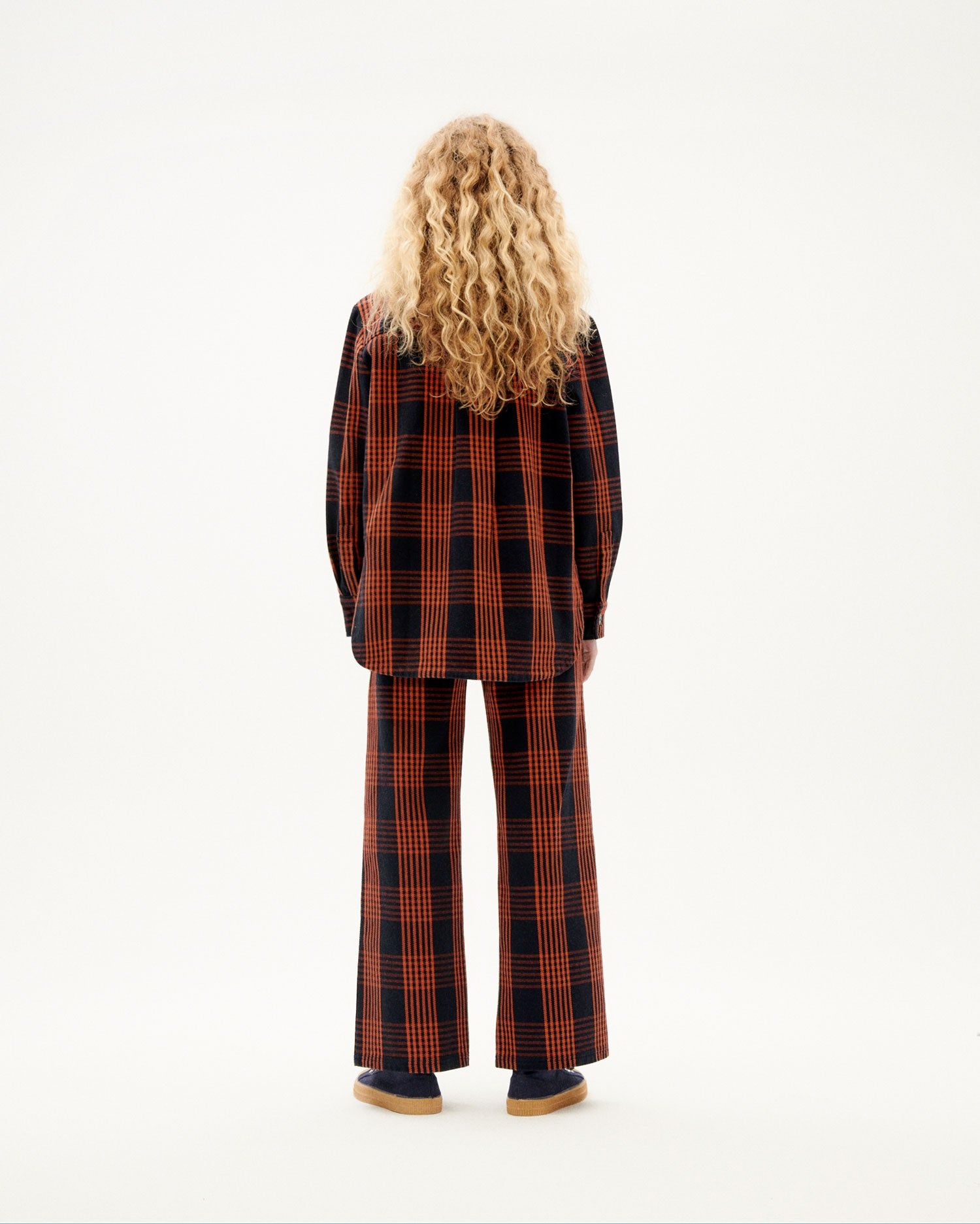 Jacke aus Bio-Baumwolle | Kariert  "thick checks norita overshirt orange", Thinking Mu, Foto 4