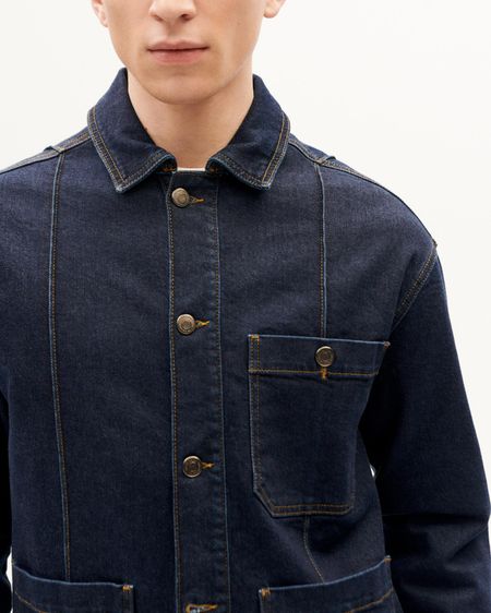 Jacke aus Bio-Baumwoll-Denim | Blau "dark clean denim gus jacket", Thinking Mu, Foto 2