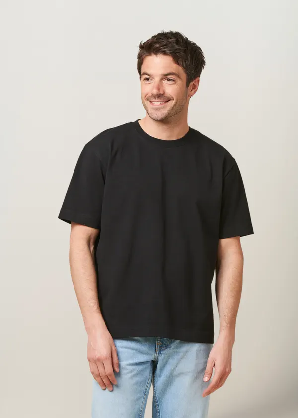 T-shirt oversize en coton bio | noir, WeDressFair